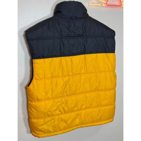 VTG Starter Mens Puffer Vest XL Gold Medal Yellow Black Reversible Y2K 90s - Picture 7 of 14